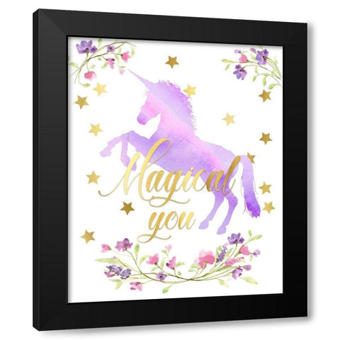 Magical You Black Modern Wood Framed Art Print with Double Matting by Nan