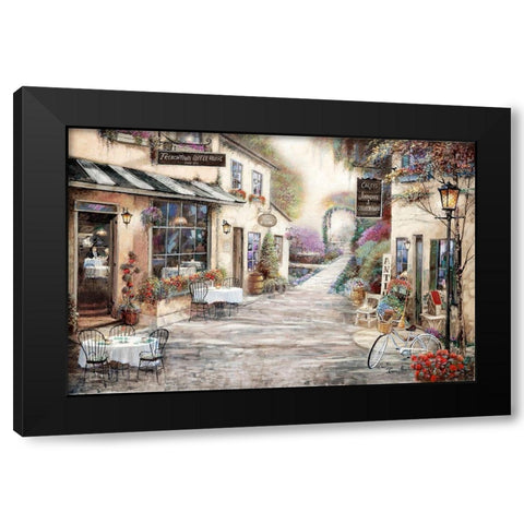 Frenchtown Market Black Modern Wood Framed Art Print with Double Matting by Manning, Ruane