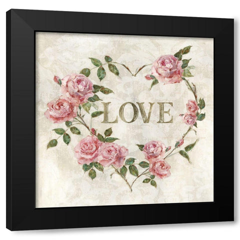 Love Heart Black Modern Wood Framed Art Print with Double Matting by Swatland, Sally