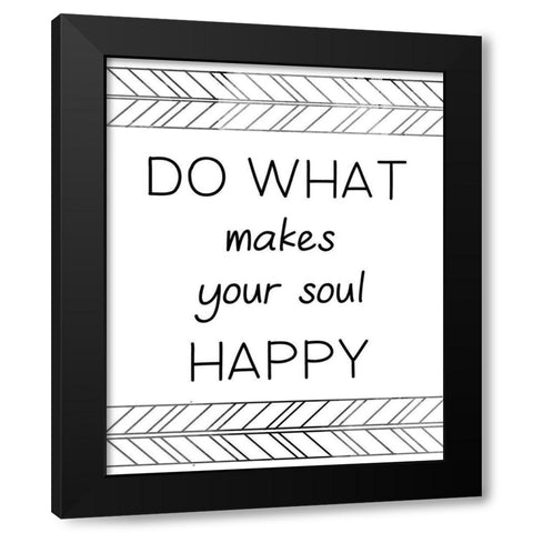 Your Soul Happy Black Modern Wood Framed Art Print with Double Matting by CAD Designs