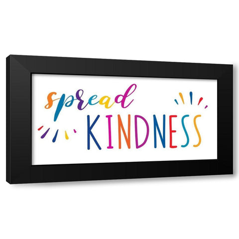 Rainbow Kindness Black Modern Wood Framed Art Print by CAD Designs