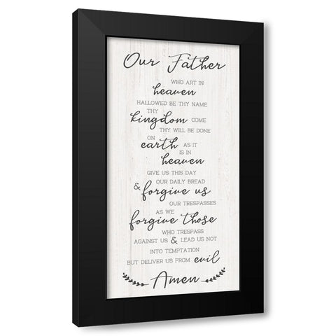 Our Father Black Modern Wood Framed Art Print with Double Matting by CAD Designs