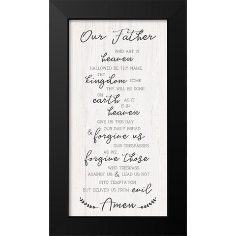 Our Father Black Modern Wood Framed Art Print by CAD Designs