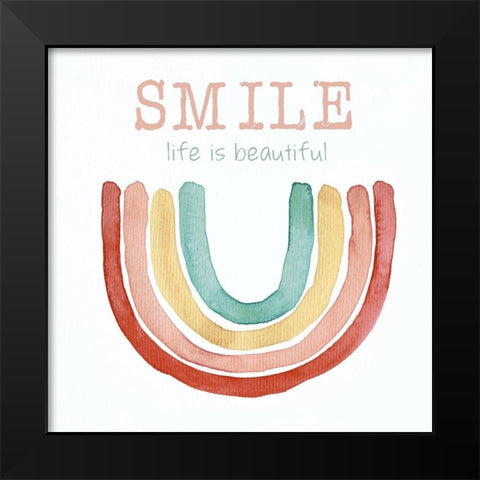 Rainbow Smile Black Modern Wood Framed Art Print by Donovan, Kelly