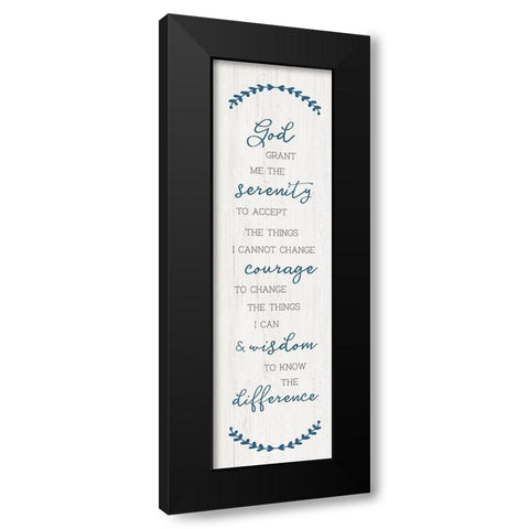 Serenity Prayer Black Modern Wood Framed Art Print with Double Matting by CAD Designs