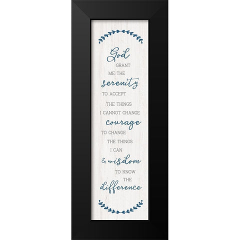 Serenity Prayer Black Modern Wood Framed Art Print by CAD Designs