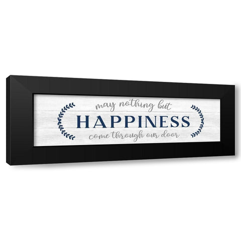 Nothing but Happiness Black Modern Wood Framed Art Print by CAD Designs