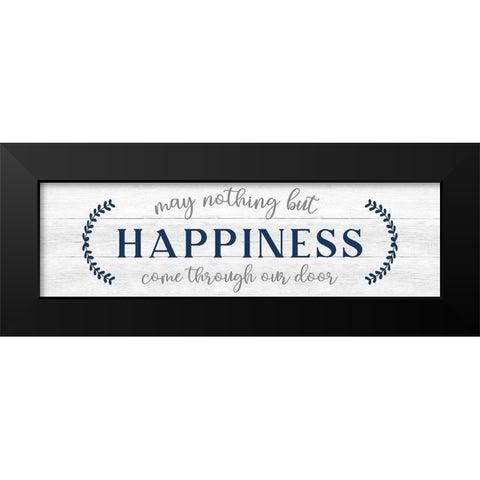 Nothing but Happiness Black Modern Wood Framed Art Print by CAD Designs