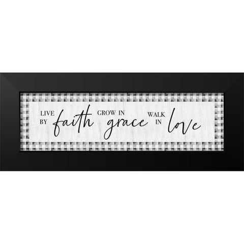 Live by Faith Black Modern Wood Framed Art Print by Carpentieri, Natalie