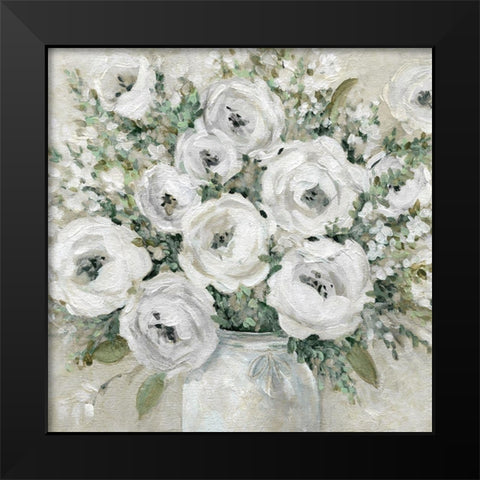 Simply Soft Black Modern Wood Framed Art Print by Robinson, Carol