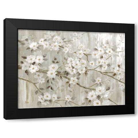 Neutral Spring Black Modern Wood Framed Art Print by Nan