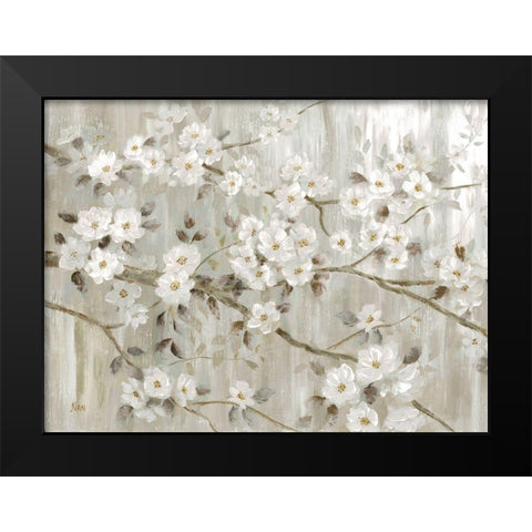 Neutral Spring Black Modern Wood Framed Art Print by Nan