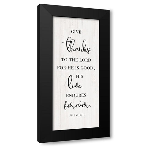 Give Thanks to the Lord Black Modern Wood Framed Art Print with Double Matting by CAD Designs
