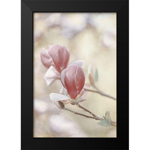 Blooming Hearts Black Modern Wood Framed Art Print by Van de Goor, Lars