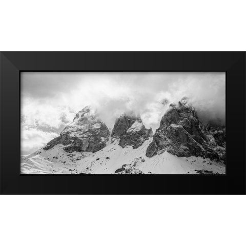 Dolomites Black Modern Wood Framed Art Print by Van de Goor, Lars