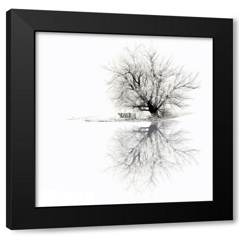 Winter Black Modern Wood Framed Art Print by Van de Goor, Lars
