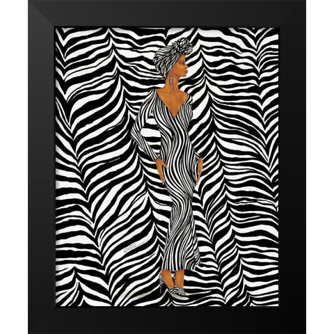 Zebra Inspired Fashion Black Modern Wood Framed Art Print by Griffin, Dexter