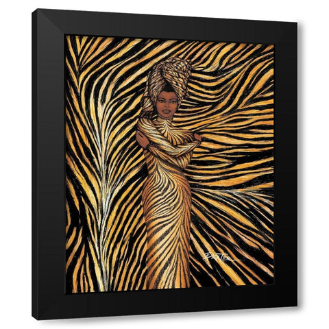 Tiger Inspired Fashion Black Modern Wood Framed Art Print with Double Matting by Griffin, Dexter