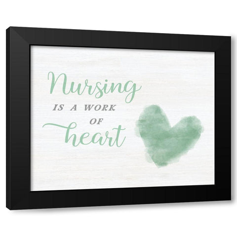 Work of Heart Black Modern Wood Framed Art Print by CAD Designs