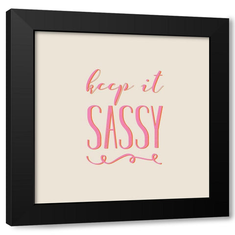 Retro Sassy Black Modern Wood Framed Art Print by Murray, Amanda