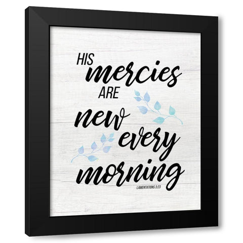 Lamentations 3:23 Black Modern Wood Framed Art Print by Santiago, Daniela