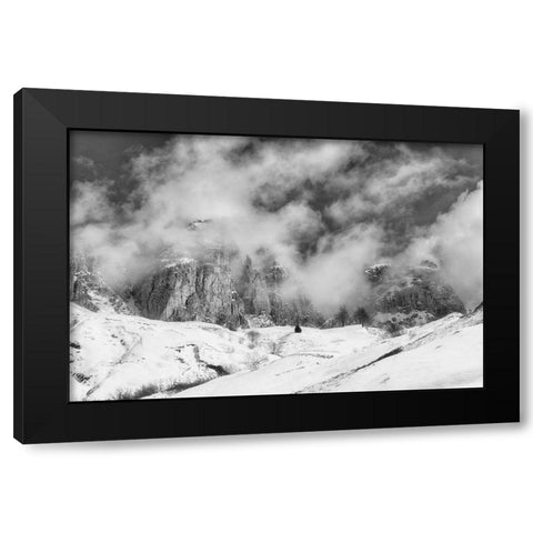Cloudy Black Modern Wood Framed Art Print with Double Matting by Van de Goor, Lars