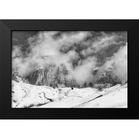 Cloudy Black Modern Wood Framed Art Print by Van de Goor, Lars