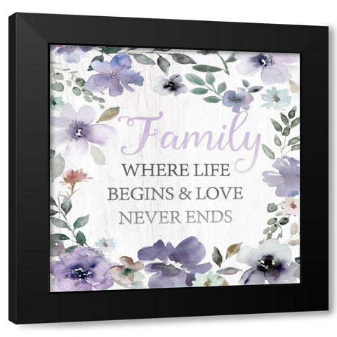Lavender Family Black Modern Wood Framed Art Print by Robinson, Carol