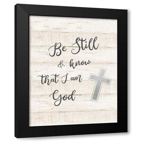 Be Still Black Modern Wood Framed Art Print with Double Matting by CAD Designs