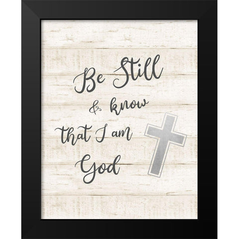 Be Still Black Modern Wood Framed Art Print by CAD Designs