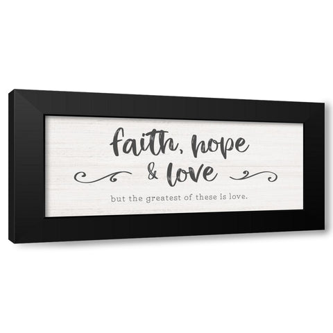 Greatest is Love Black Modern Wood Framed Art Print by Carpentieri, Natalie