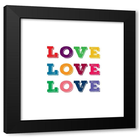 Love Love Love Black Modern Wood Framed Art Print by Murray, Amanda