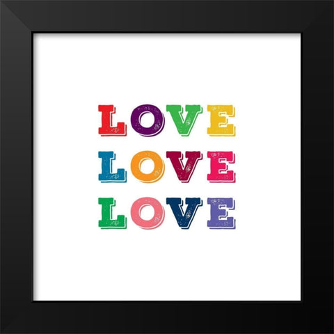 Love Love Love Black Modern Wood Framed Art Print by Murray, Amanda