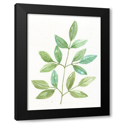 Spring Greens III Black Modern Wood Framed Art Print with Double Matting by Nan