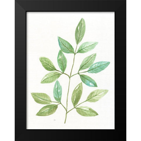 Spring Greens III Black Modern Wood Framed Art Print by Nan