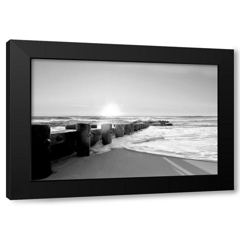 Shifting Shore Black Modern Wood Framed Art Print by Carpentieri, Natalie