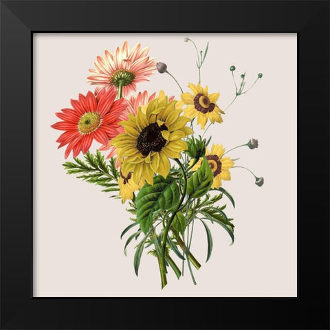 Sunflower Black Modern Wood Framed Art Print by Jill, Susan