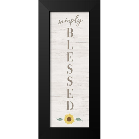 Simply Sunflower Black Modern Wood Framed Art Print by Carpentieri, Natalie