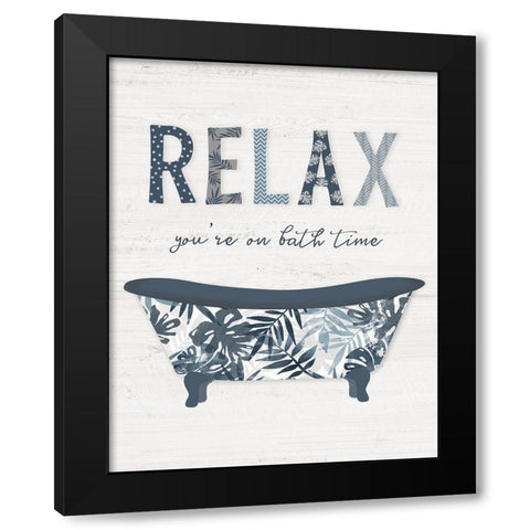 Palm Bath I Black Modern Wood Framed Art Print with Double Matting by Carpentieri, Natalie