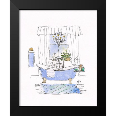 Sketchy Bath I Black Modern Wood Framed Art Print by Swatland, Sally