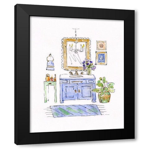 Sketchy Bath II Black Modern Wood Framed Art Print with Double Matting by Swatland, Sally