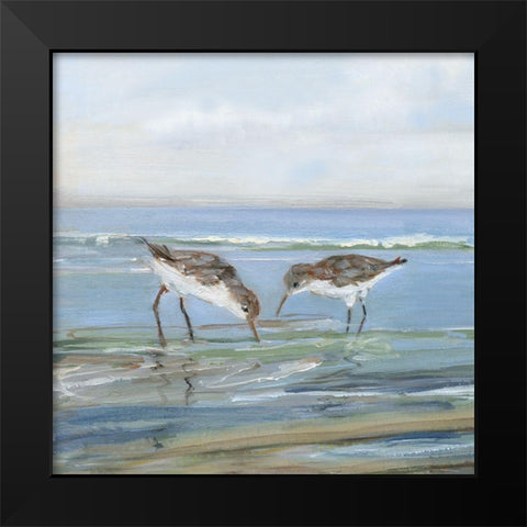 Seabird Beach II Black Modern Wood Framed Art Print by Swatland, Sally