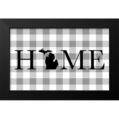Michigan Home Black Modern Wood Framed Art Print by Designs, CAD