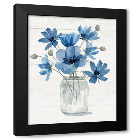 Wildflower Bouquet I Black Modern Wood Framed Art Print with Double Matting by Nan