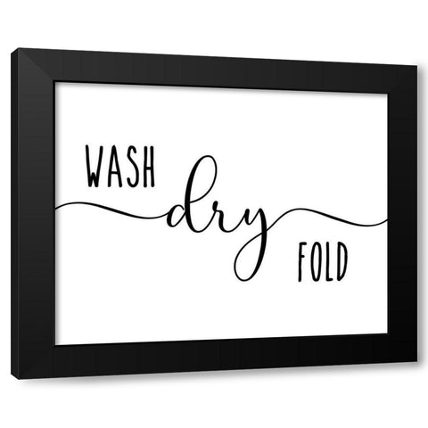Wash Dry Fold Black Modern Wood Framed Art Print by CAD Designs