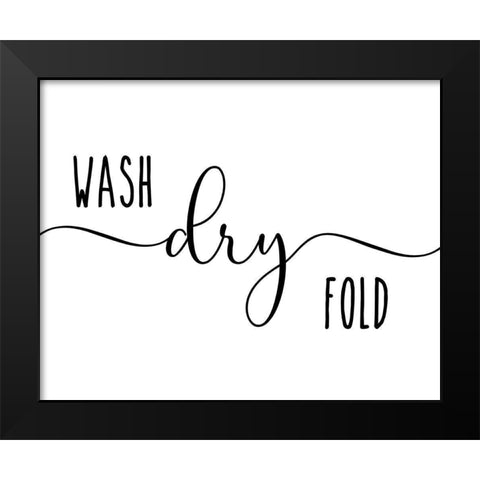 Wash Dry Fold Black Modern Wood Framed Art Print by CAD Designs