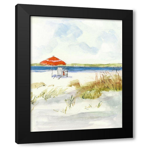 Sketchy Beach I Black Modern Wood Framed Art Print with Double Matting by Swatland, Sally