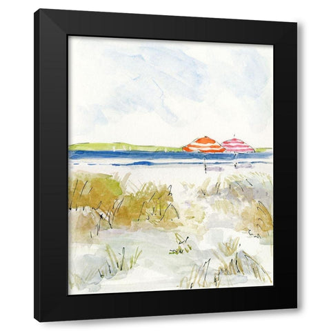 Sketchy Beach II Black Modern Wood Framed Art Print by Swatland, Sally