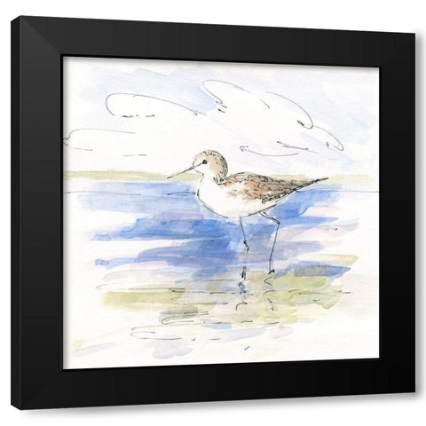 Sketchy Shore Birds II Black Modern Wood Framed Art Print by Swatland, Sally