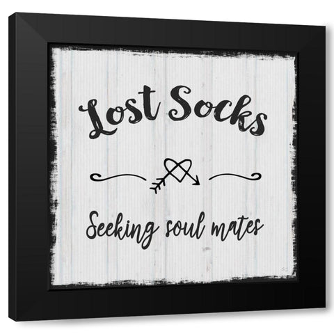 Lost Socks Black Modern Wood Framed Art Print by Jill, Susan